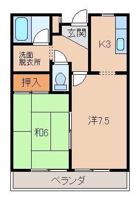 リバージュ貴A棟(2K/2階)の間取り写真