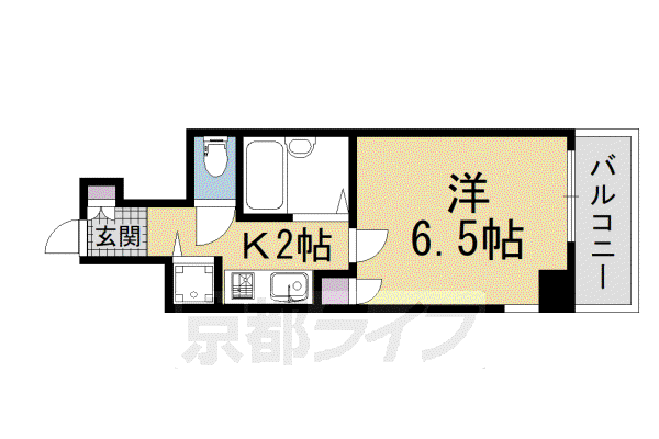 LEGAL京都河原町III(1K/9階)の間取り写真