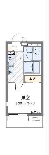 クレイノヴィクトワール(1K/2階)の間取り写真