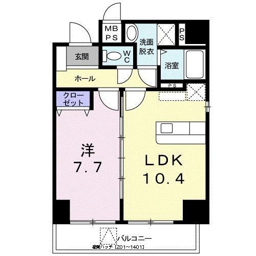 小網町倶楽部(1LDK/5階)の間取り写真