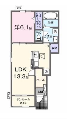 メゾン・ド・フィオーレ(1LDK/1階)の間取り写真