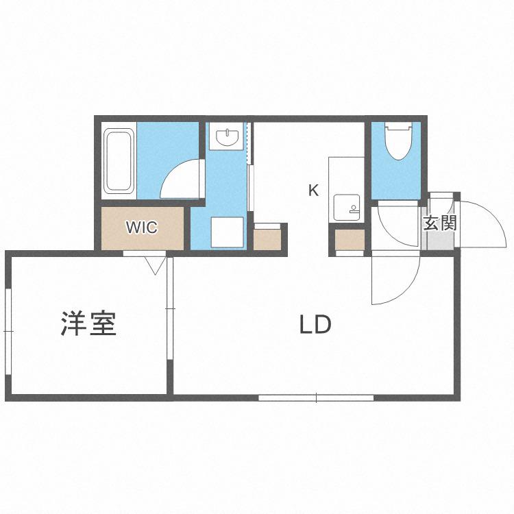 ASTER月寒西(1LDK/2階)の間取り写真
