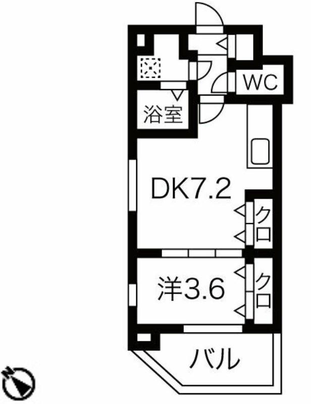 GRANDE 小岩(1DK/6階)の間取り写真