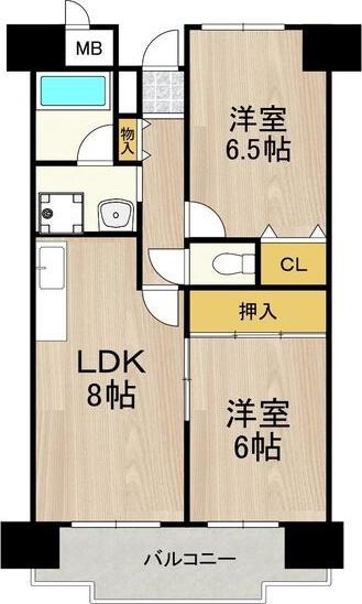 友井グレイス(2LDK/2階)の間取り写真