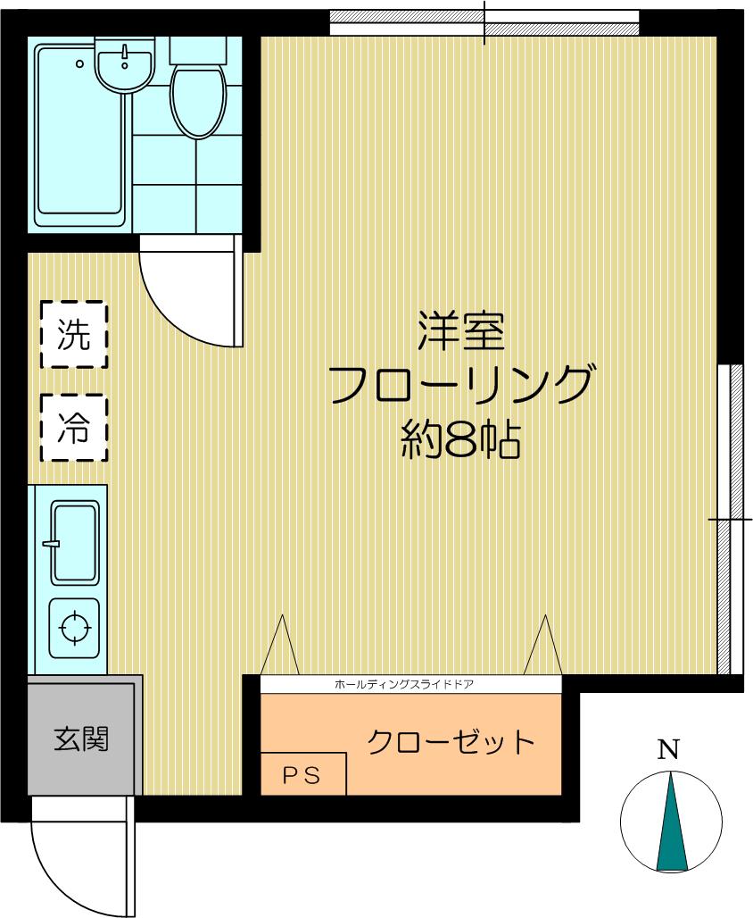みやぎコーポ(ワンルーム/3階)の間取り写真