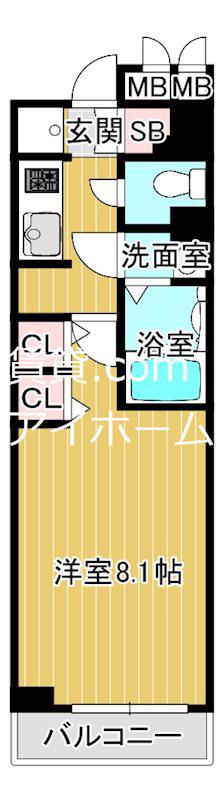 LASANTE京橋(1K/10階)の間取り写真