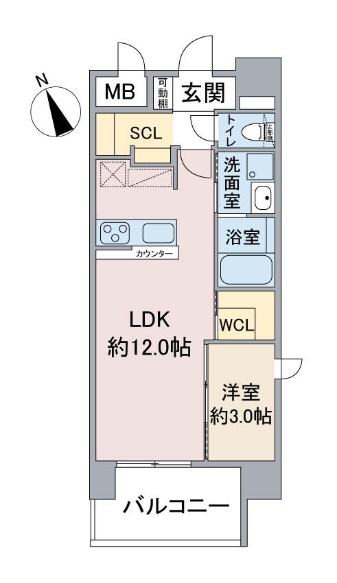 CASA VIA(1LDK/5階)の間取り写真