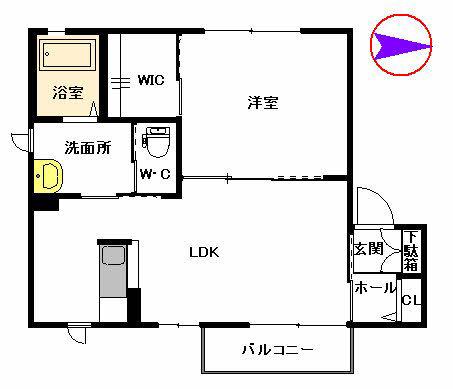グランディール(1LDK/2階)の間取り写真