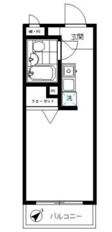 レクセル目黒(ワンルーム/2階)の間取り写真
