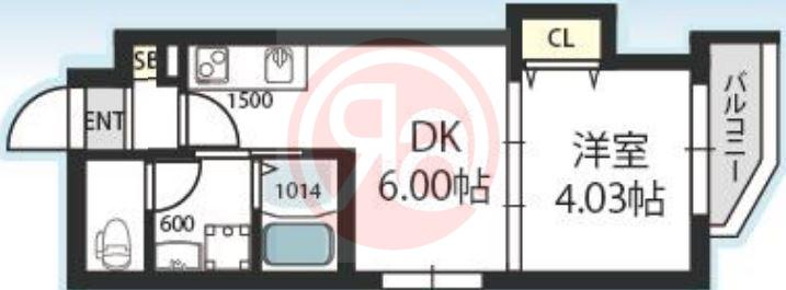 GRAND STEADY天王寺町(1DK/4階)の間取り写真