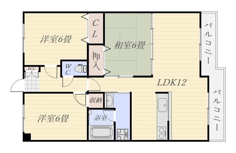 どりーむ綾(3LDK/2階)の間取り写真
