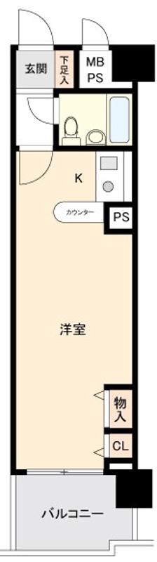 ライオンズプラザ平塚(ワンルーム/10階)の間取り写真
