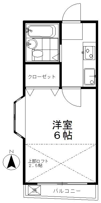 石神井レジデンス(1K/1階)の間取り写真