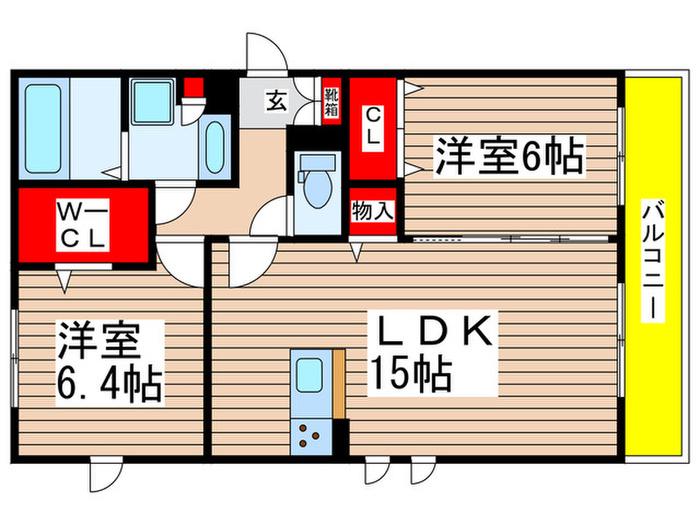 プルミエール(2LDK/2階)の間取り写真