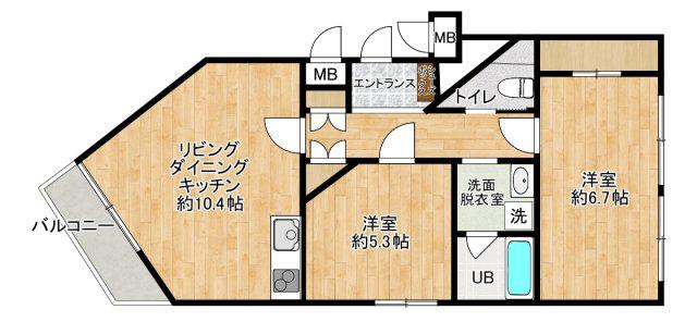 T・T STUDIO(2LDK/2階)の間取り写真
