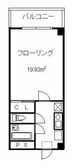 ヒルサイドハル(1K/2階)の間取り写真