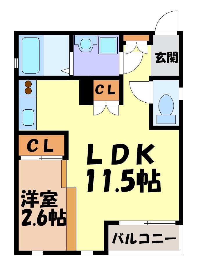 FORTUNATO(1LDK/4階)の間取り写真