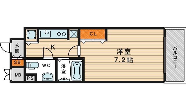 アヴァンセクール京橋南(1K/5階)の間取り写真