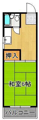 シャトレ新池(1K/2階)の間取り写真