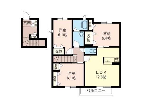 SHMヴェルフィーユ(3LDK/2階)の間取り写真
