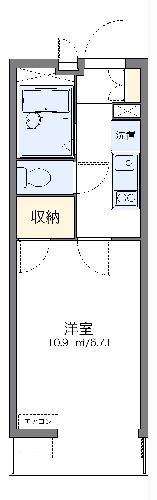 レオパレスフォンターナ老松(1K/1階)の間取り写真