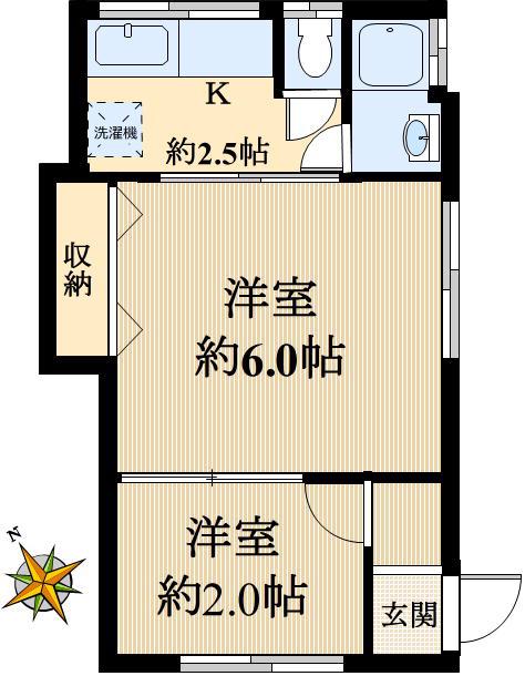 フラットR(1SK/1階)の間取り写真