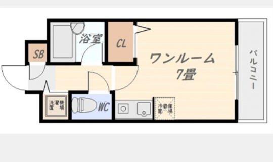ロマネスクステーションプラザ西鹿児島(ワンルーム/2階)の間取り写真
