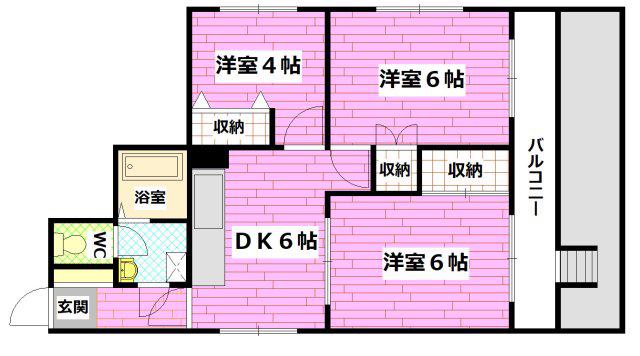 荻野ハイツ(3DK/1階)の間取り写真
