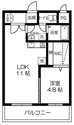 ナチュールガーデン(1LDK/2階)の間取り写真