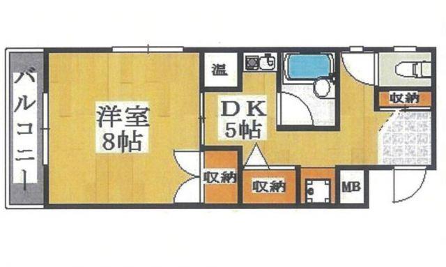 ピュア大久保(1DK/3階)の間取り写真