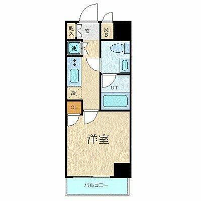 プレール・ドゥーク銀座イースト3(1K/2階)の間取り写真