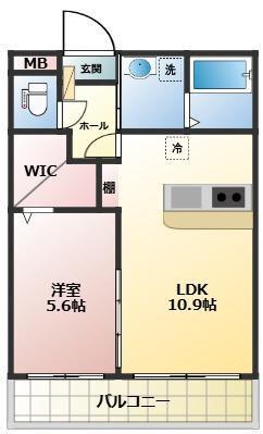 フルール小池原(1LDK/1階)の間取り写真