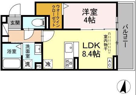 D PAINA 中丸子ディーパイナナカマルコ(1LDK/3階)の間取り写真