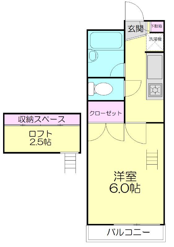 第1スカイハイツ戸田(1K/1階)の間取り写真