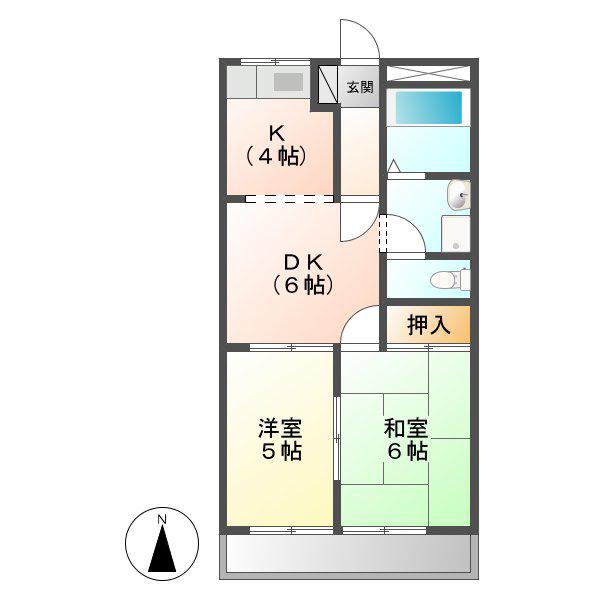 セントラルパークA・B(2LDK/1階)の間取り写真