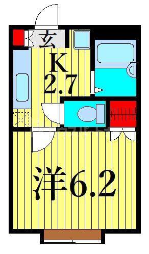 ディアロック(1K/2階)の間取り写真