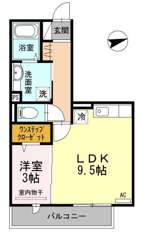 グレイス北花田(1LDK/2階)の間取り写真