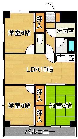 ギャラン中井(3LDK/5階)の間取り写真
