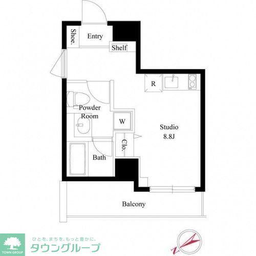 GARBO HAMADAYAMA(ワンルーム/4階)の間取り写真