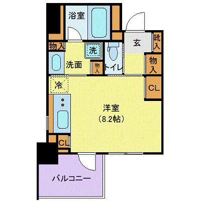 CITY SPIRE芝公園(ワンルーム/9階)の間取り写真