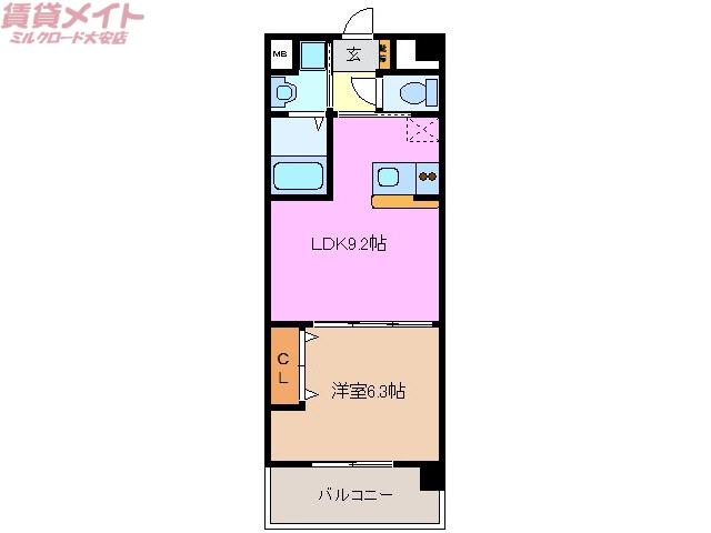LALAGARDEN(1LDK/2階)の間取り写真