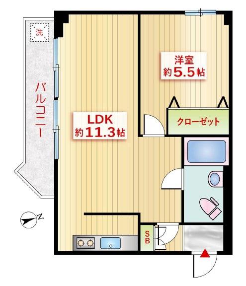 セントラル目黒(1LDK/3階)の間取り写真