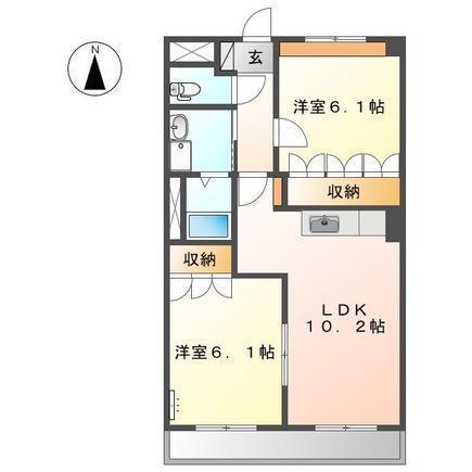 グランドソレイユ(2LDK/2階)の間取り写真