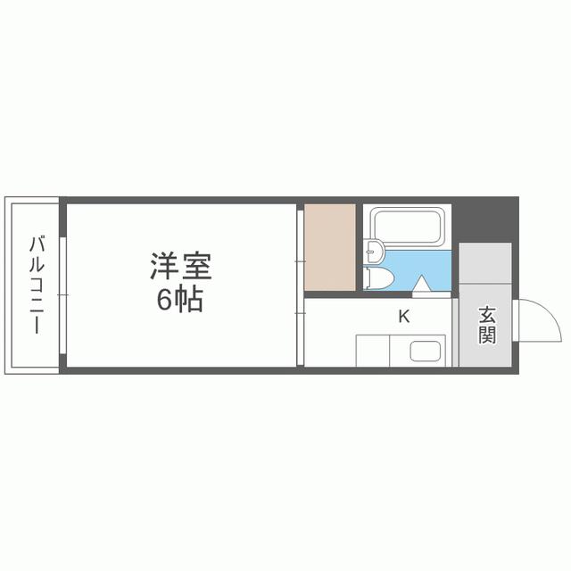 キャロット2(1K/4階)の間取り写真