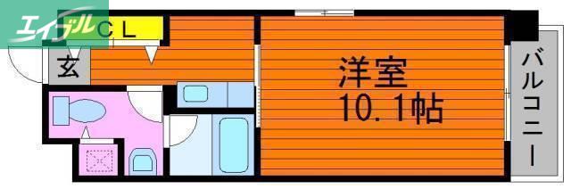 AXIS伊島(1K/4階)の間取り写真