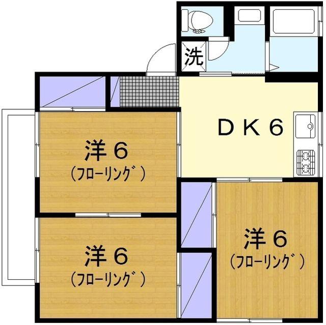 メゾンベール(3DK/2階)の間取り写真