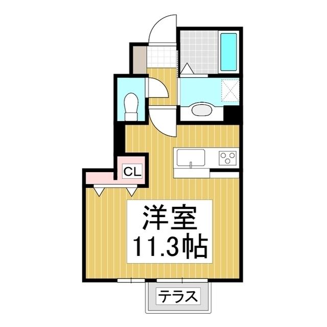 ADESSO東銀座(ワンルーム/1階)の間取り写真