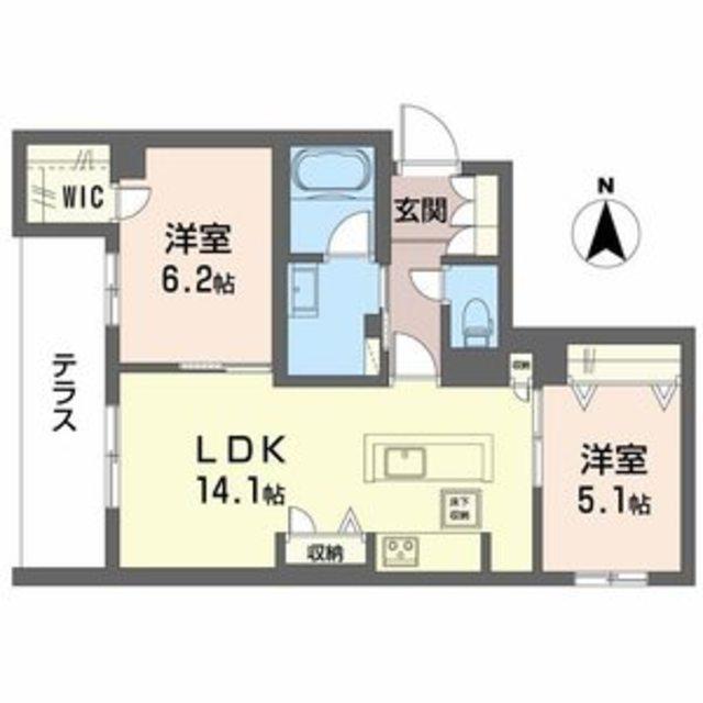 グラン ノーブル(2LDK/1階)の間取り写真