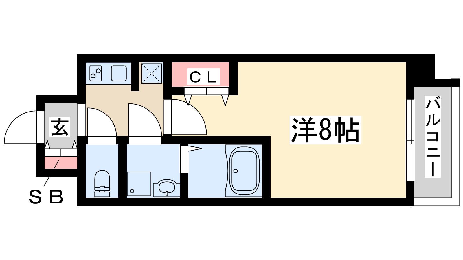 エスレジデンス新大阪ウエスト(1K/4階)の間取り写真