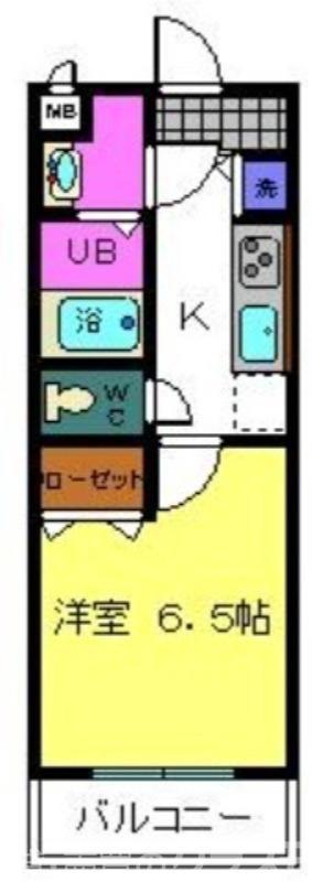 シャルマンフジもずイースト(1K/5階)の間取り写真